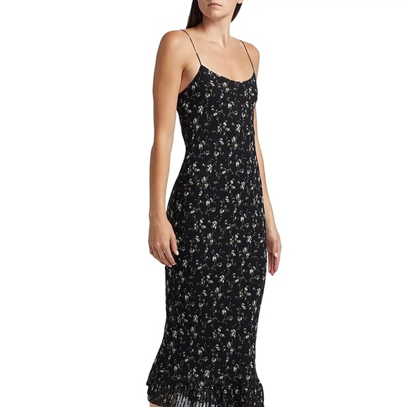 REFORMATION  Suki Sleeveless Scoop-Neck Ruffle-Hem Midi Dress - Picture 3 of 5